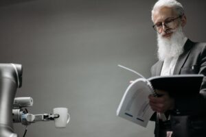 AI boundaries in workplace debated as robot magician rejected