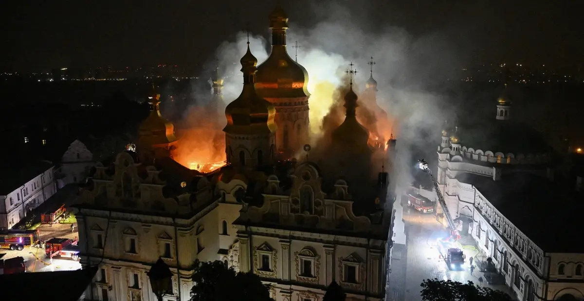 Fire at historic Kyiv monastery after Russian strikes