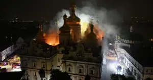 Fire at historic Kyiv monastery after Russian strikes