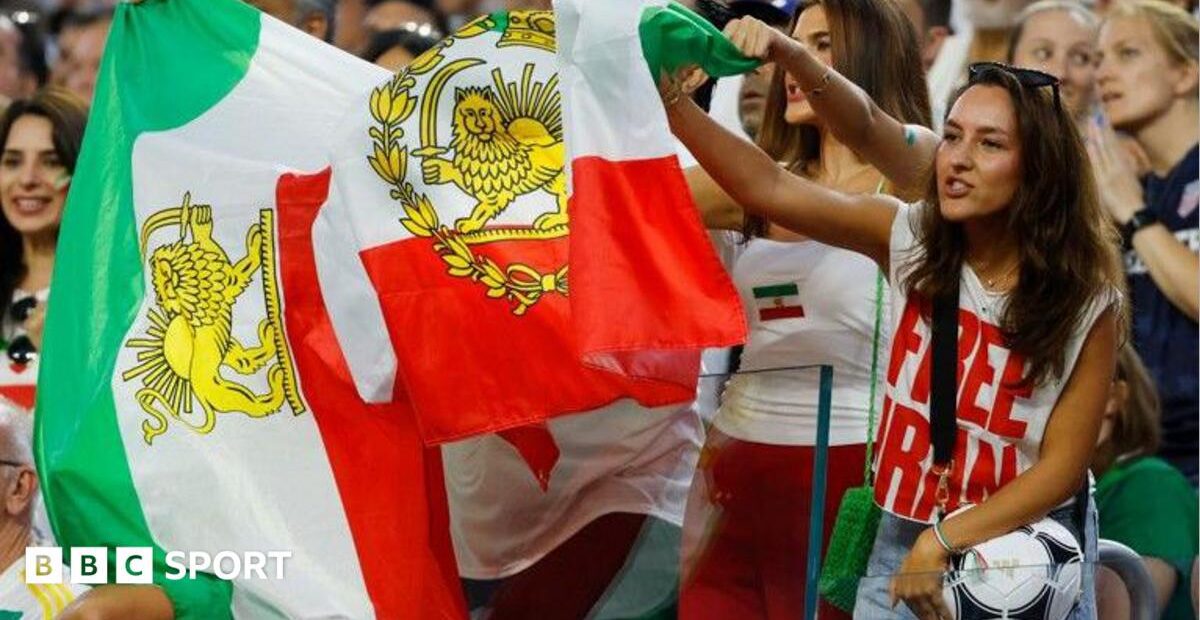 Iran diaspora divided over lion-and-sun flag at World Cup match