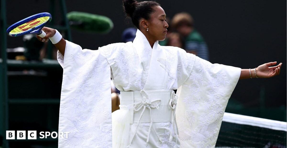 Osaka wears all-white kimono for Wimbledon first round