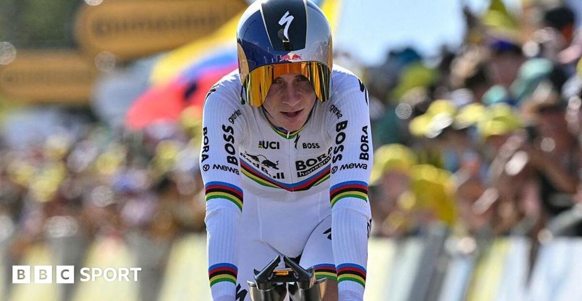 Evenepoel wins Tour de France stage 16 time trial, cuts Pogacar's lead