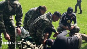 Football coaches train with military in Herefordshire exercise