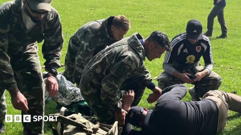 Football coaches train with military in Herefordshire exercise