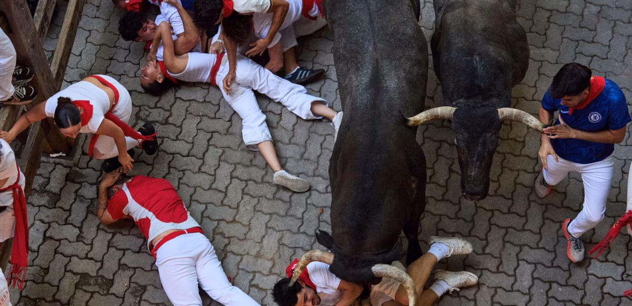 Runner gored in face at San Fermin bull run festival