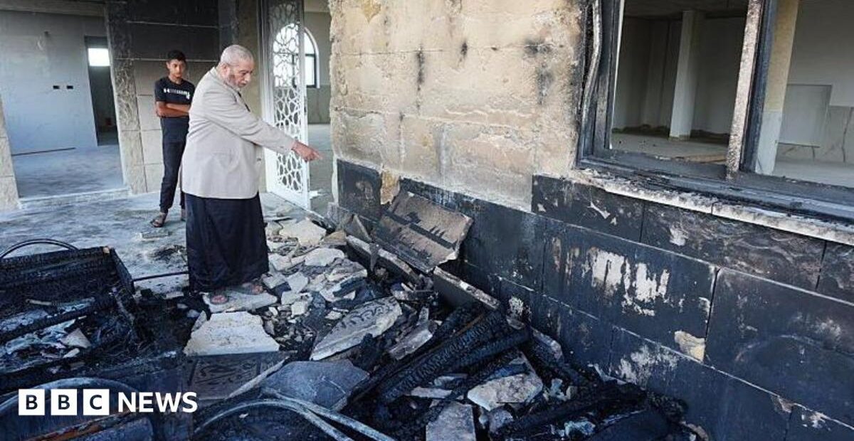 Settlers set fire to mosques, cars and farmland in West Bank, Palestinians say