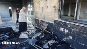 Settlers set fire to mosques, cars and farmland in West Bank, Palestinians say