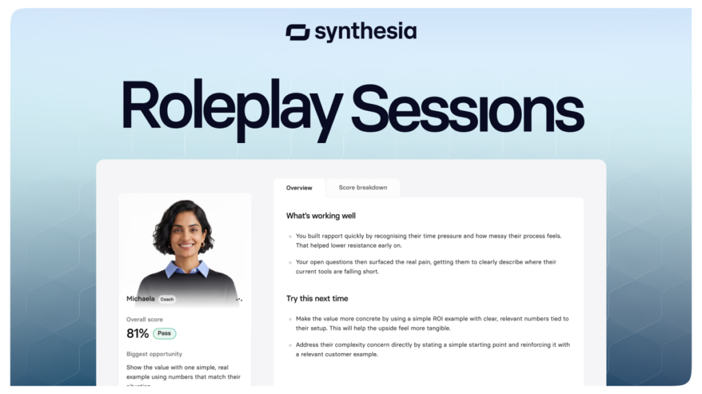 Synthesia launches AI roleplay training for enterprise employees