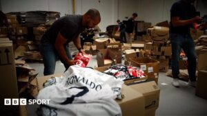 UK police seize £18m in counterfeit football kits over safety fears