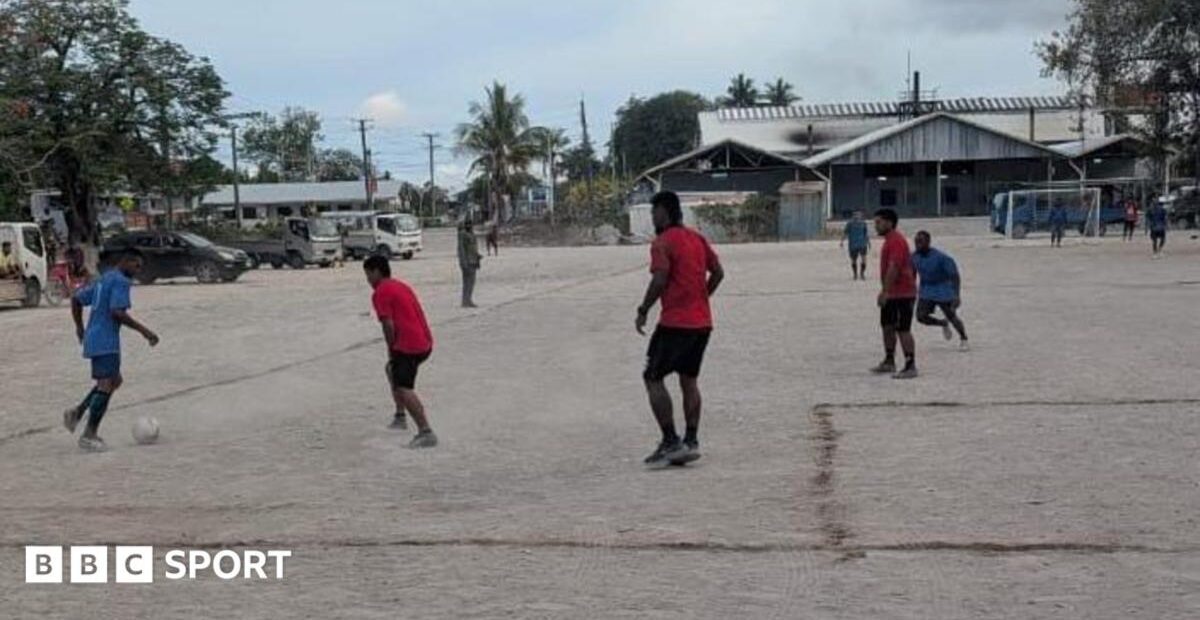 Volunteers work to introduce football to Nauru, the world's smallest island nation