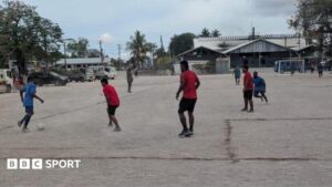 Volunteers work to introduce football to Nauru, the world's smallest island nation